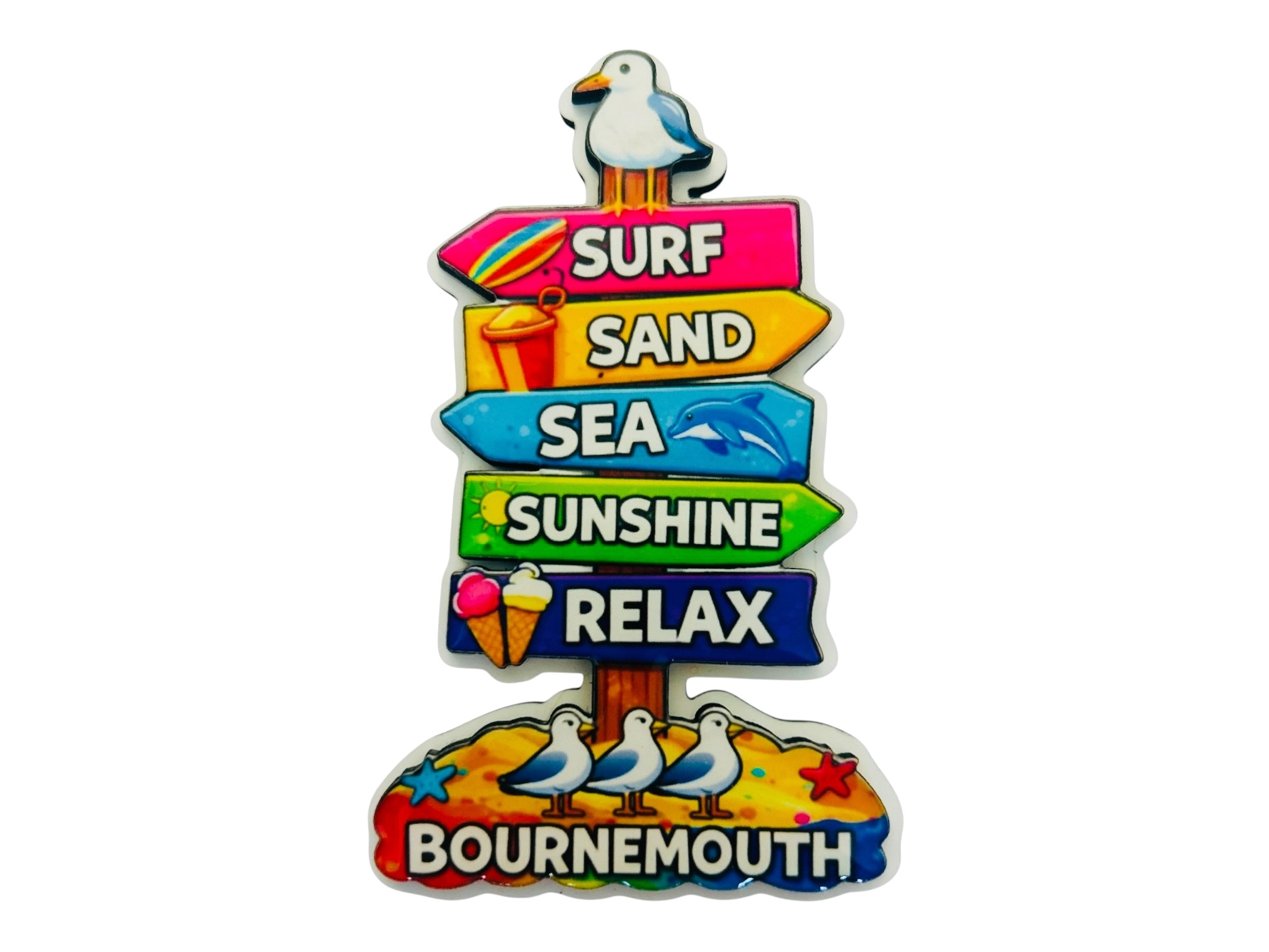 MDF Expoxy Signpost Magnet Seagull