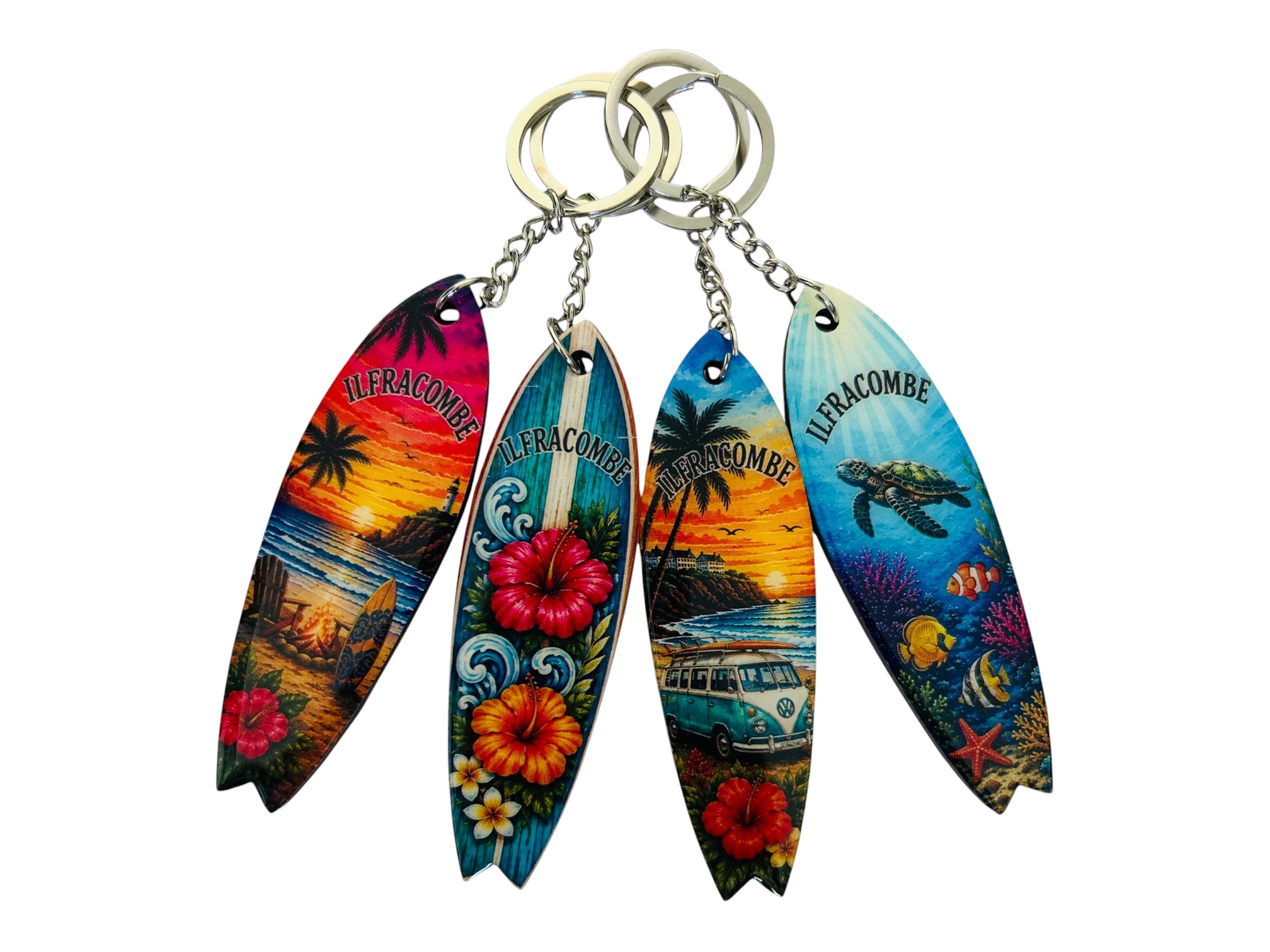 6Cm Wooden Surfboard Keyring