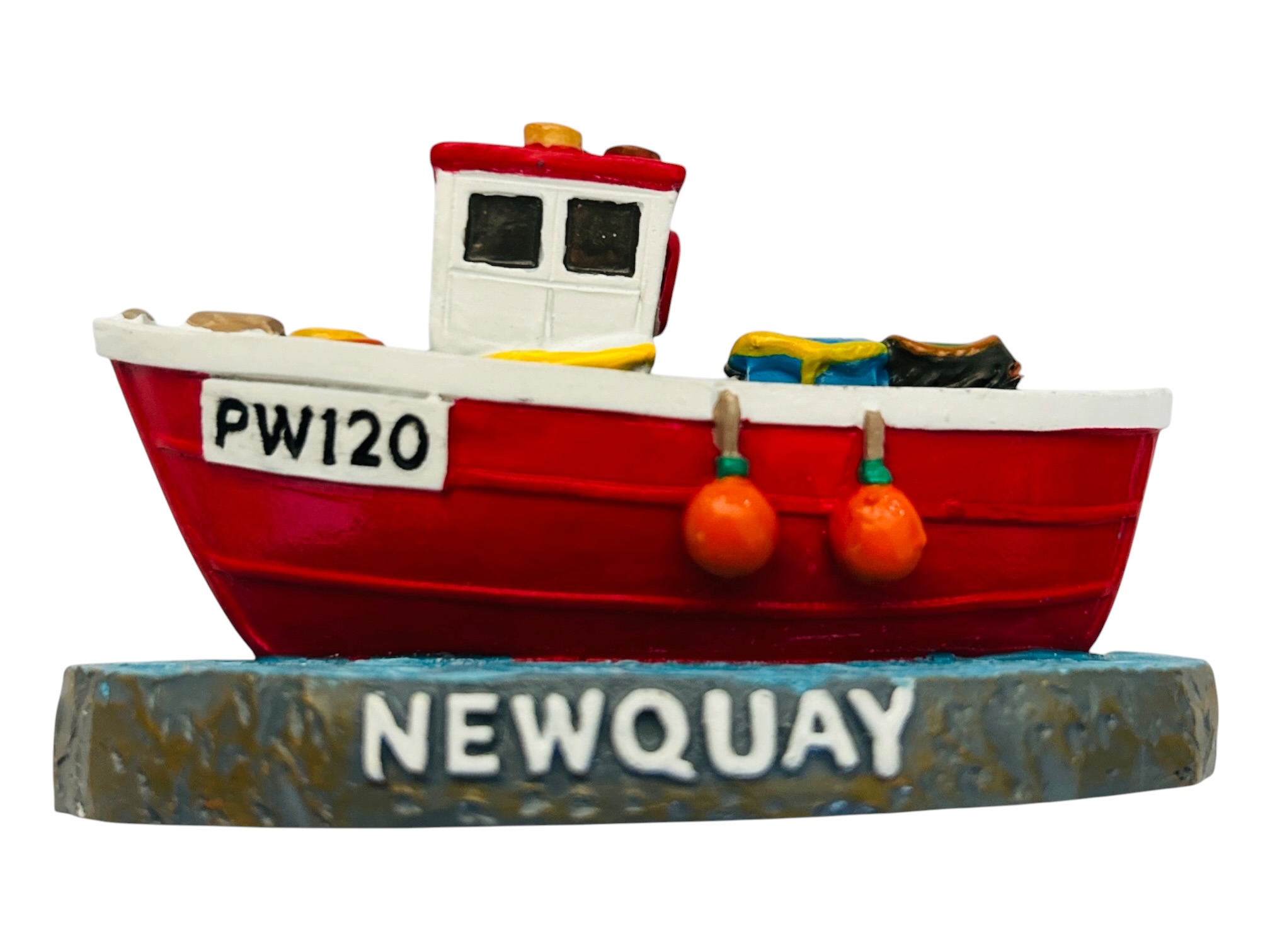 8Cm Fishing Boat Figurine
