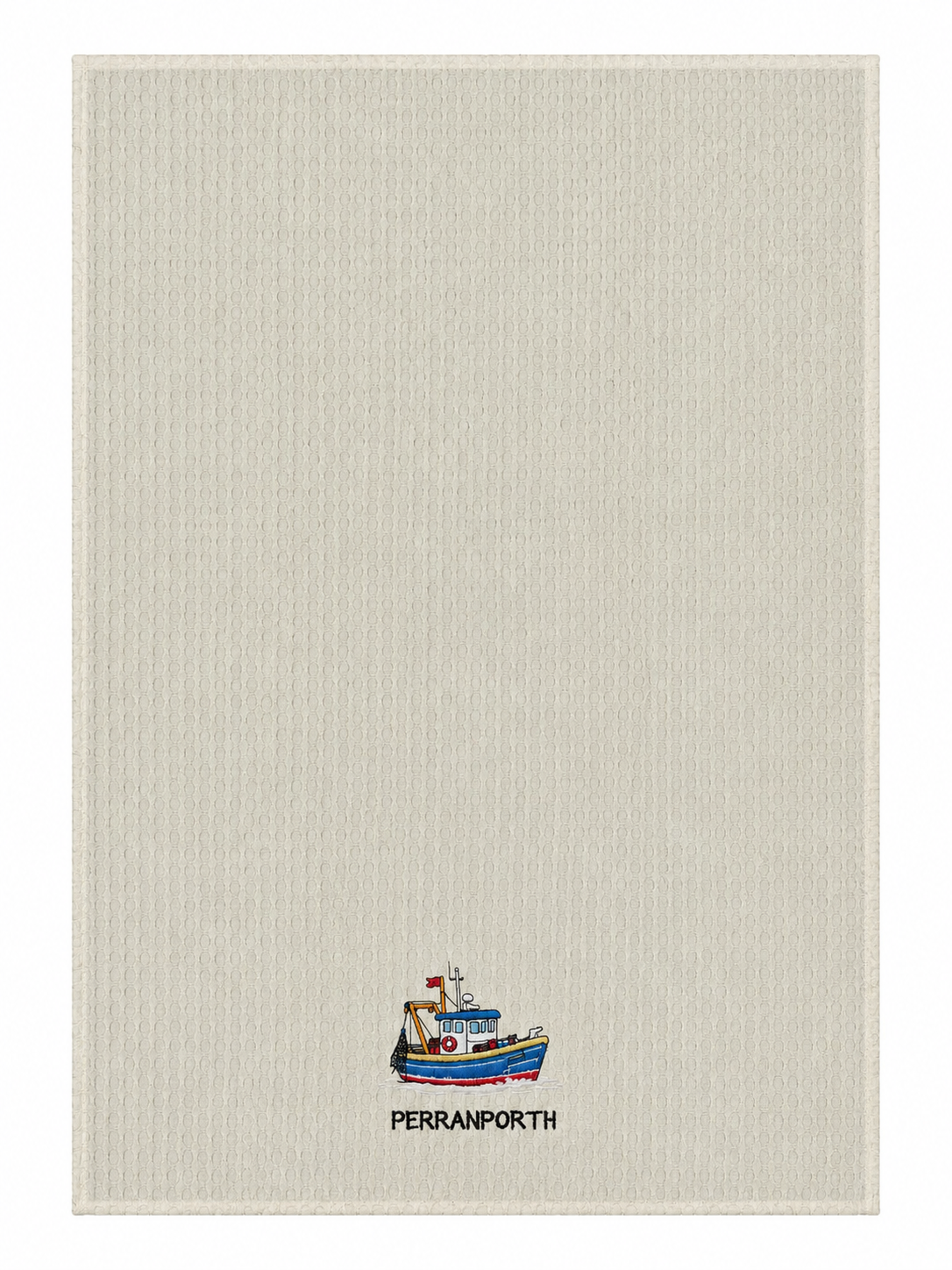 Fishing Boat Waffle Tea Towel