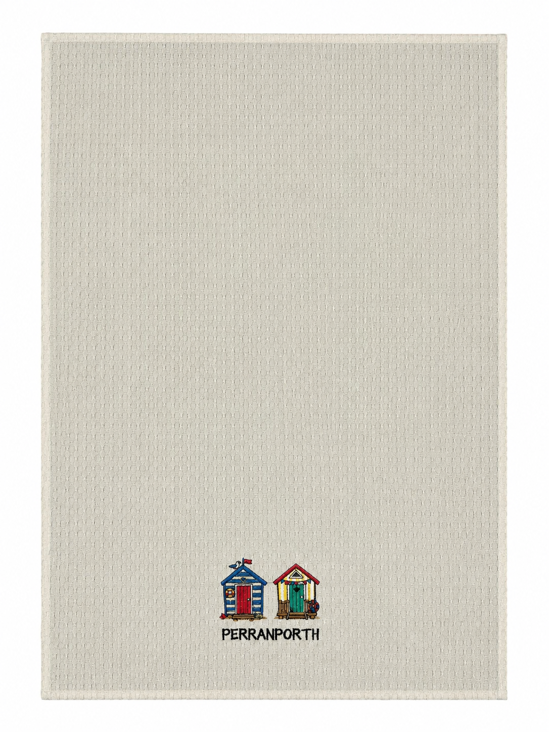 Beach Huts Waffle Tea Towel