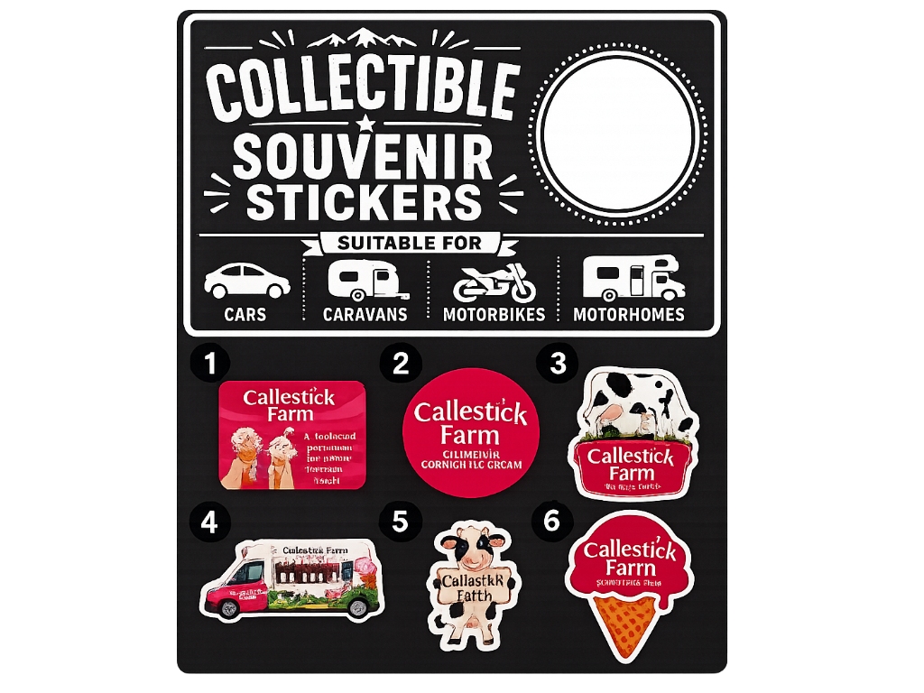 Car Souvenir Stickers 
6 Assorted